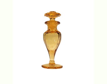 Antieke Cambridge parfumfles Amberglo Amber glas Art Deco