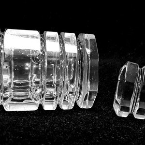 Antique Victorian Bohemian Cut Crystal Perfume Bottle Cologne Flacon Biedermeier Octagonal Faceted Panels image 8