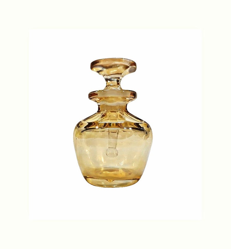 Antique Heisey Iridized Perfume Bottle 493 Art Deco 1920s Marigold Carnival Glass image 1