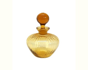 Antieke Tsjechische Amber glazen parfumfles Art Deco jaren 1920