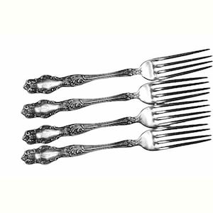 Antique Rogers And Hamilton Tudor Forks Set of Four Silverplate 1904 Edwardian