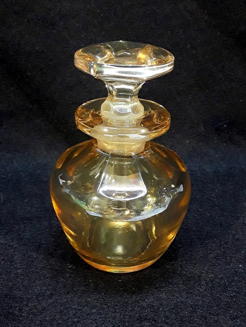 Antique Heisey Iridized Perfume Bottle 493 Art Deco 1920s Marigold Carnival Glass image 8