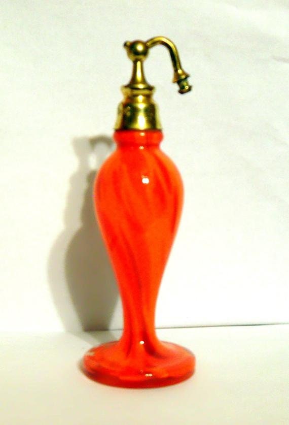 Antique Perfume Atomizer 1920s Art Deco Czech Tan… - image 3