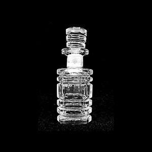 Antique Victorian Bohemian Cut Crystal Perfume Bottle Cologne Flacon Biedermeier Octagonal Faceted Panels image 2