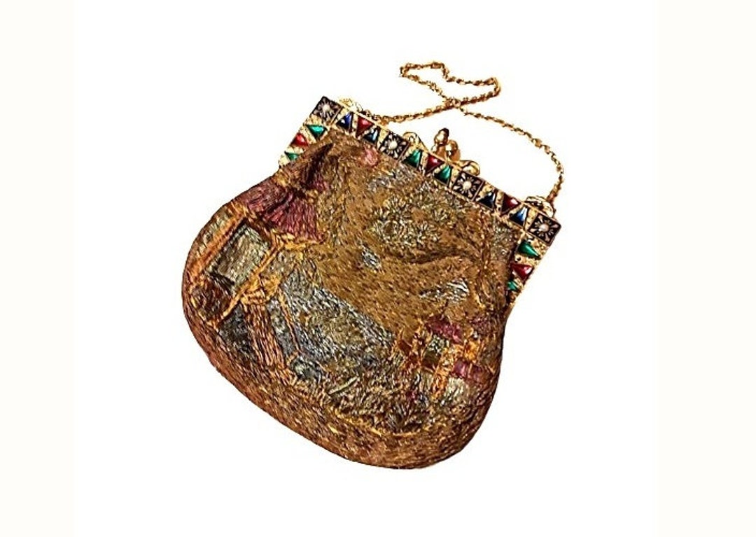 Antique Jeweled Frame Purse Art Deco 1920s Jewels Chinese Metallic ...