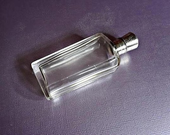 Antique Dutch Scent Bottle Cut Crystal Sterling Silver Flip Top Victorian Perfume Flacon