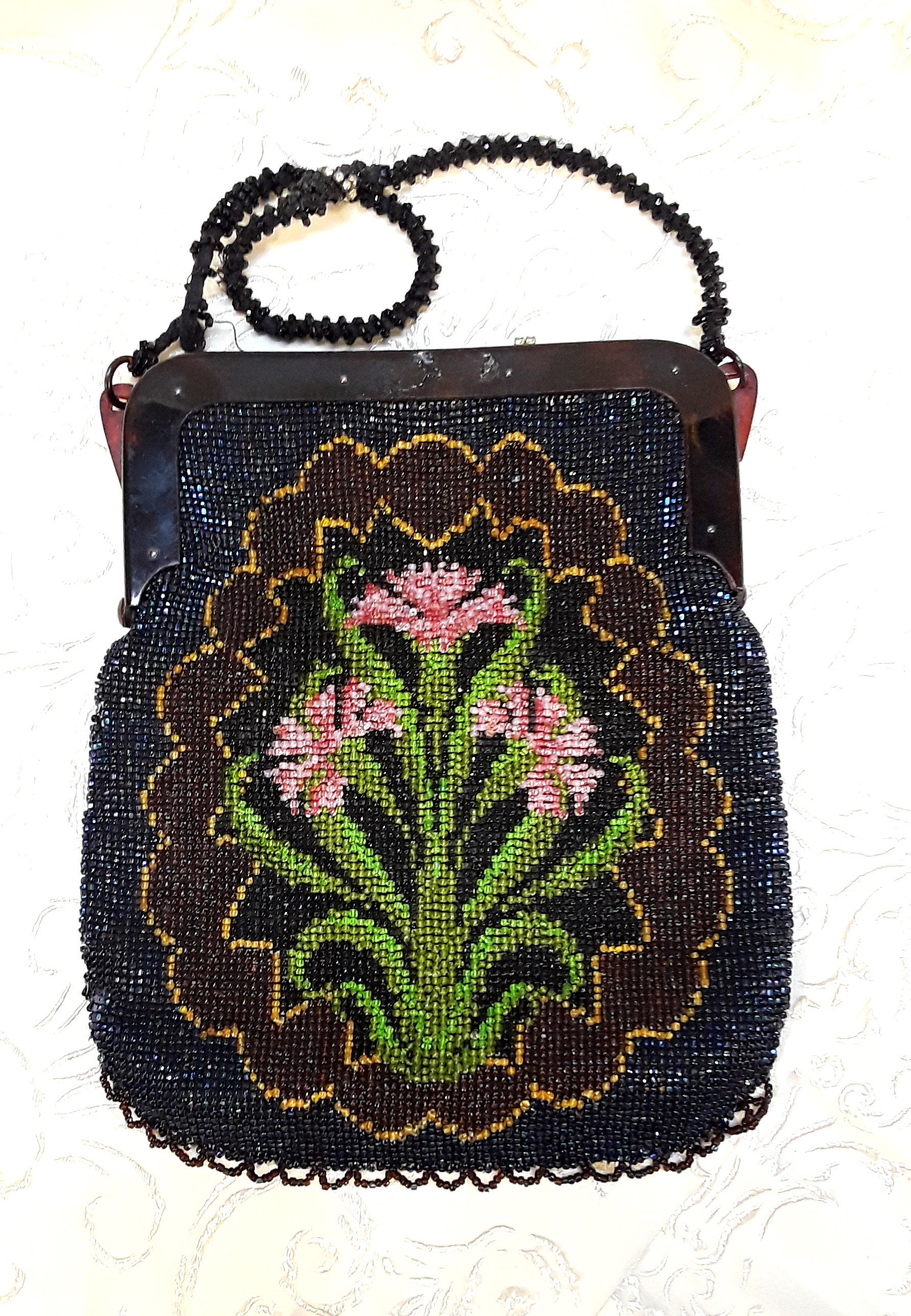 Antique 1920s Art Deco Beaded Purse Vintage Bag Beads Repair Lot ...