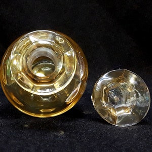 Antique Heisey Iridized Perfume Bottle 493 Art Deco 1920s Marigold Carnival Glass image 10