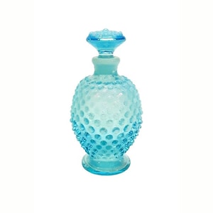 Vintage Fenton Blue Opalescent Hobnail Butelka Perfum #389