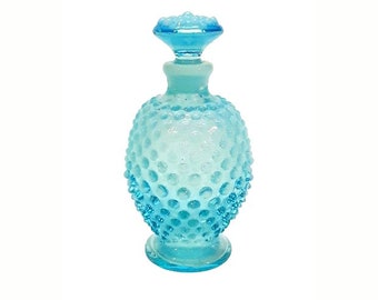 Vintage Fenton Blue Opalescent Hobnail Perfume Bottle #389