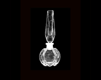 Vintage Kristall Parfüm Flasche Art Deco Tall Stopfen