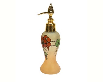 Antique 1920s Art Deco Perfume Atomizer Hand Painted Floral Vintage Spray