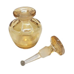 Antique Heisey Iridized Perfume Bottle 493 Art Deco 1920s Marigold Carnival Glass image 4