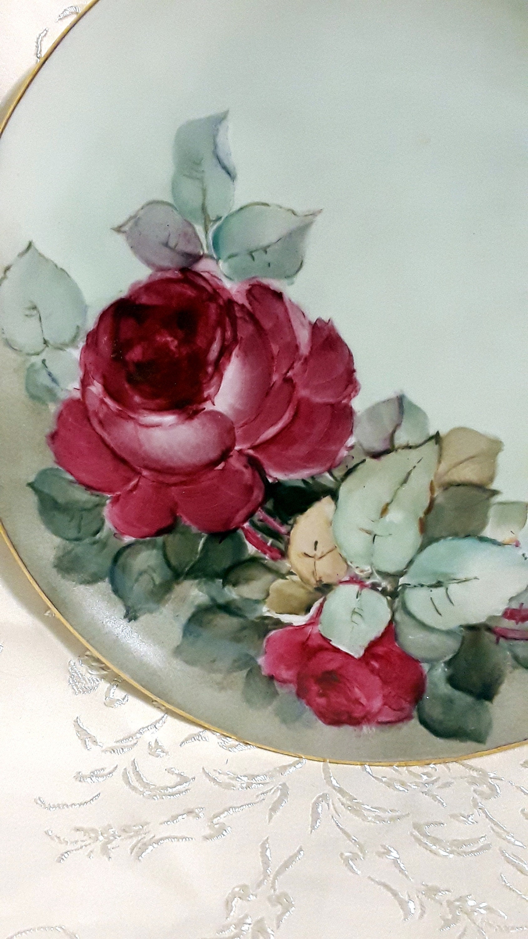 Antique Hutschenreuther Cabinet Plate Bavaria pintado a mano | Etsy