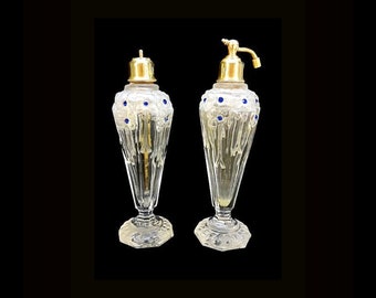 Antique Czech Josef Schmidt Perfume Atomizer and Dauber Set 1920s Art Deco Vintage Spray