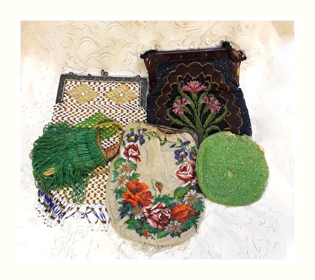 Antique 1920s Art Deco Beaded Purse Vintage Bag Beads Repair Lot ...