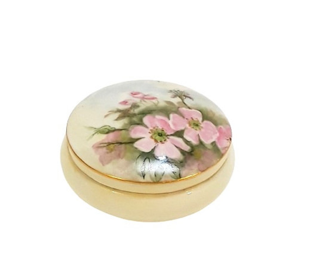 Antique Hand Painted Roses Trinket Box, Victorian Boudoir Decor - Etsy