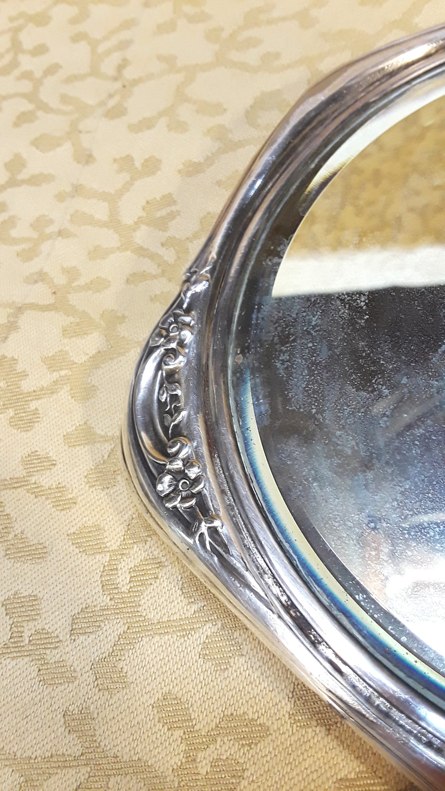 Antique Victorian Hand Mirror Silver Plate Edwardian Vintage Etsy