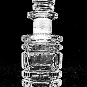 Antique Victorian Bohemian Cut Crystal Perfume Bottle Cologne Flacon Biedermeier Octagonal Faceted Panels image 4