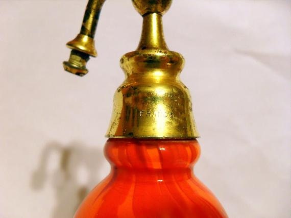 Antique Perfume Atomizer 1920s Art Deco Czech Tan… - image 7