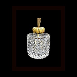 Vintage 1950s Cristal et Bronze French Cut Crystal Perfume Bottle Paris Old Hollywood Regency Boudoir