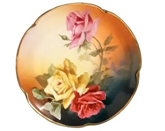 アンティークデザートまたはサラダプレート 手描き磁器 JCH パーカー