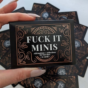 Fvck It Minis | Bad day card deck | Delightfully vulgar and aggressively self-compassionate