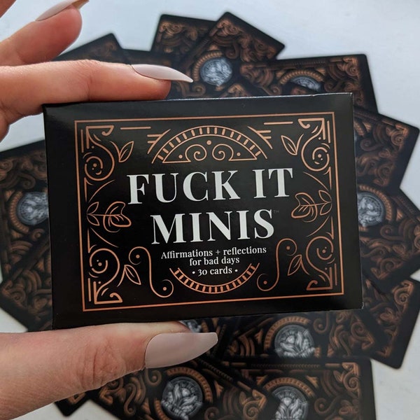 Fvck It Minis | Bad day card deck | Delightfully vulgar and aggressively self-compassionate