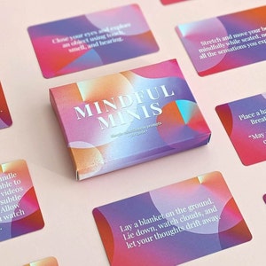 Jeu de cartes Minis pleine conscience | Instructions simples pour la pleine conscience et le ralentissement