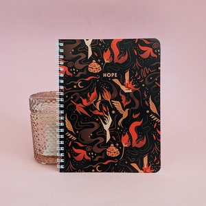 PROMETHEAN Blank Lined Journal Illustrated Pattern Wire Bound Notebook image 1