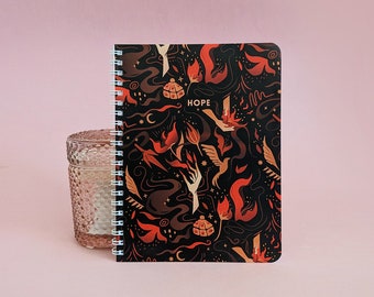 PROMETHEAN | Blank Lined Journal | Illustrated Pattern Wire Bound Notebook