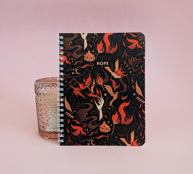 PROMETHEAN Blank Lined Journal Illustrated Pattern Wire Bound Notebook image 1