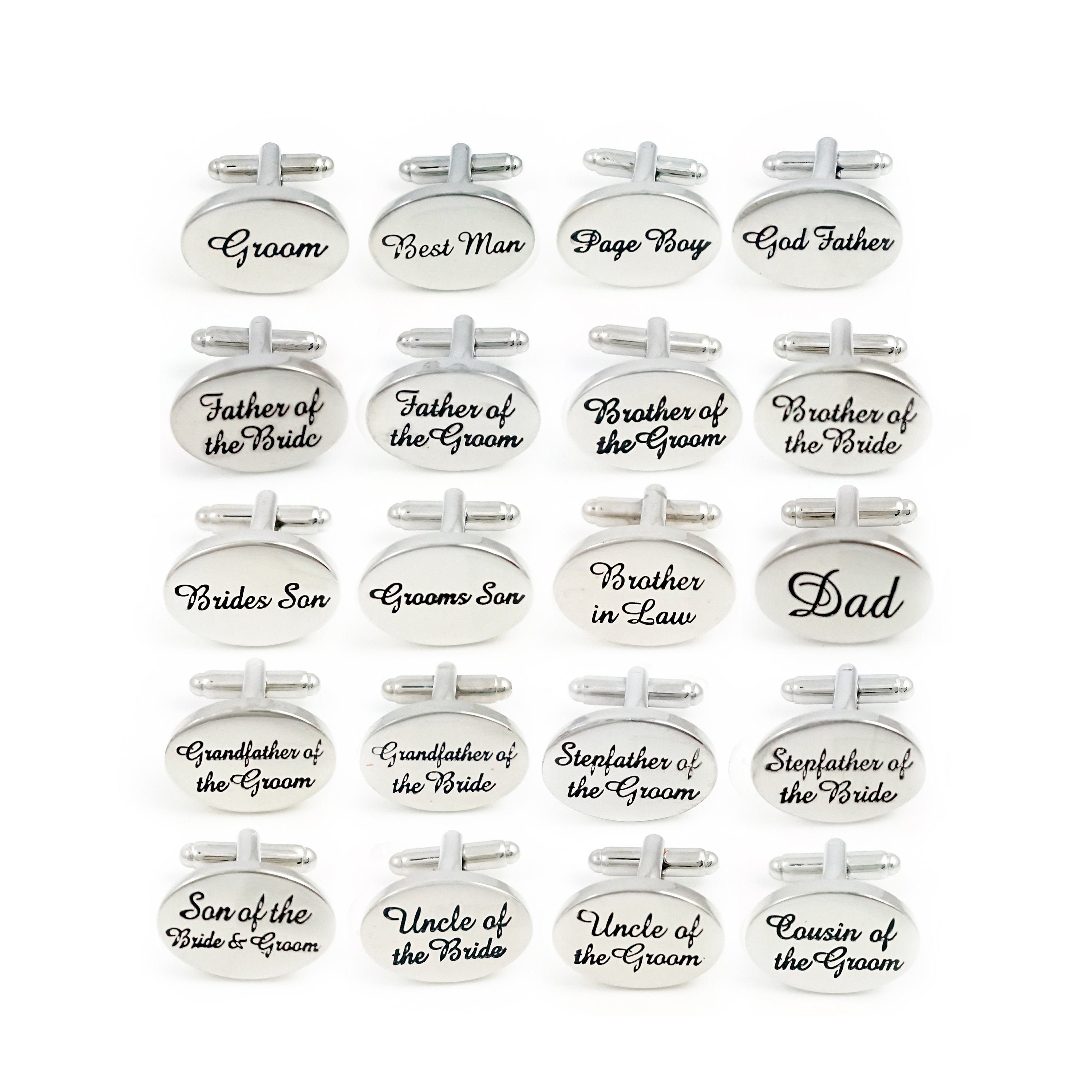 Silver Wedding cufflinks Groom Groomsmen Usher God Father Brother Son Best man A Silver Wedding cufflinks Groom Groomsmen Usher God Father Brother Son Best man A