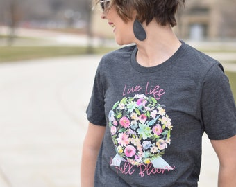 Live Life in Full Bloom Disney Flower and Garden Shirt, Disney Shirts for Women