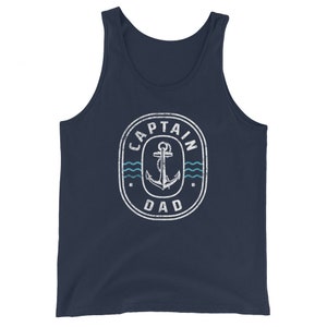 Mens Captain Dad Tank Top / Boating Gift Idea / Father&#39;s Day / Birthday Christmas Present / Personalized Nautical Themed Cruising Design