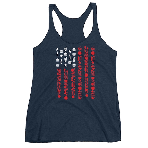 Women's Fourth of July Racerback Tank Top / Patriotic Tank / USA Flag Tank Top / Ladies 4th of July Tank Top