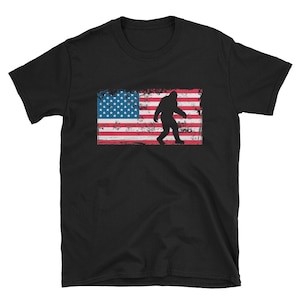 Bigfoot Shirt / Sasquatch Shirt / Bigfoot US Flag / Bigfoot Gift / Funny Sasquatch Shirt / Dad Gift / Bigfoot Costume Shirt