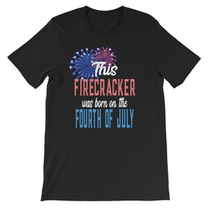 July Birthday Shirt July Birthday Gift Fourth of July Birthday Fireworks Shirt Born 4th of July Firecracker Pink Blue