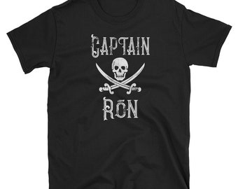 Personalized Pirate Shirt with Custom Name  Vintage Style for Pirate Parties - "Personal Captain Name" - Ready for Adventure - Made to Order
