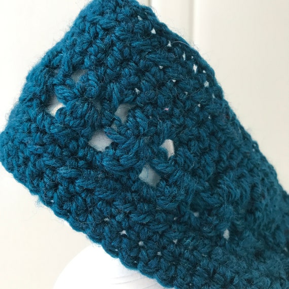 Knitted Flower Winter Headband Cold Weather Bandana Earmuff Orange Rainbow