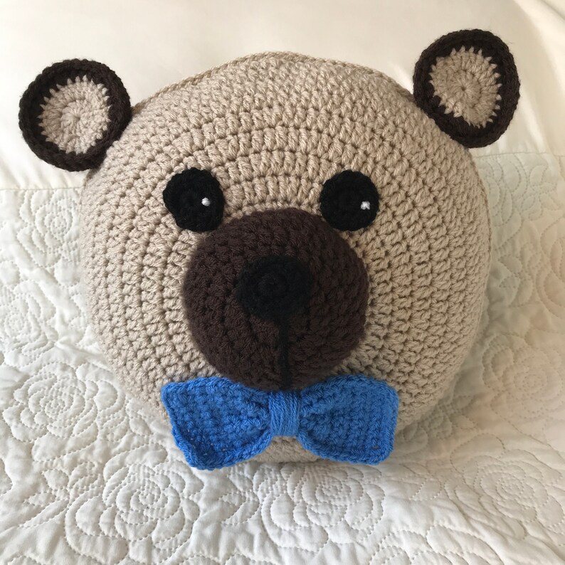 Teddy Bear Pillow Teddy Pillow Crochet Pillow Animal Etsy
