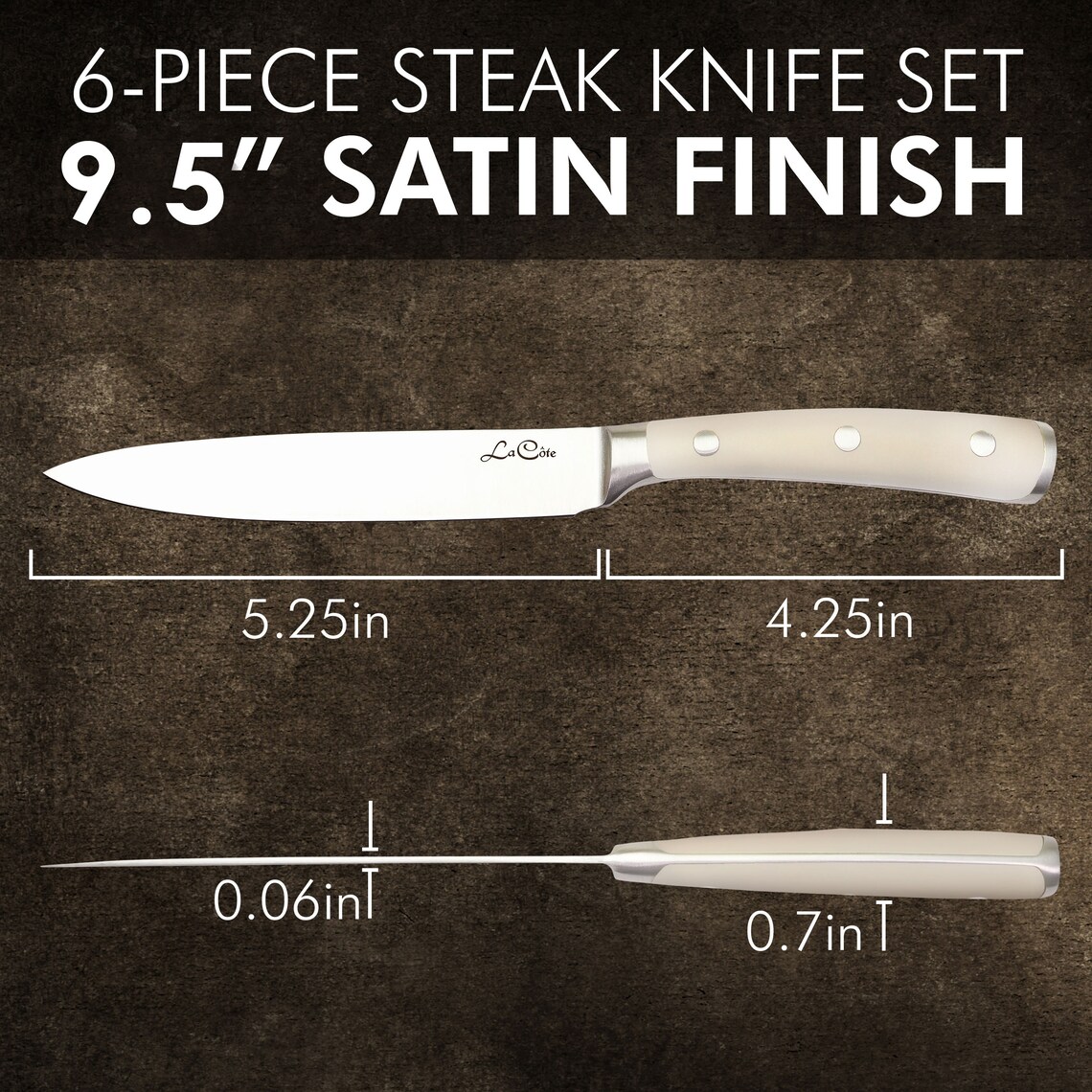 La Cote 6 Piece Ivory Steak Knives Set Japanese Stainless Etsy