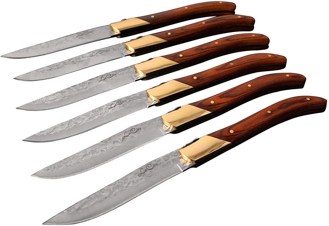 La Cote 6 Piece Cupreous Steak Knives Set Japanese Stainless Etsy