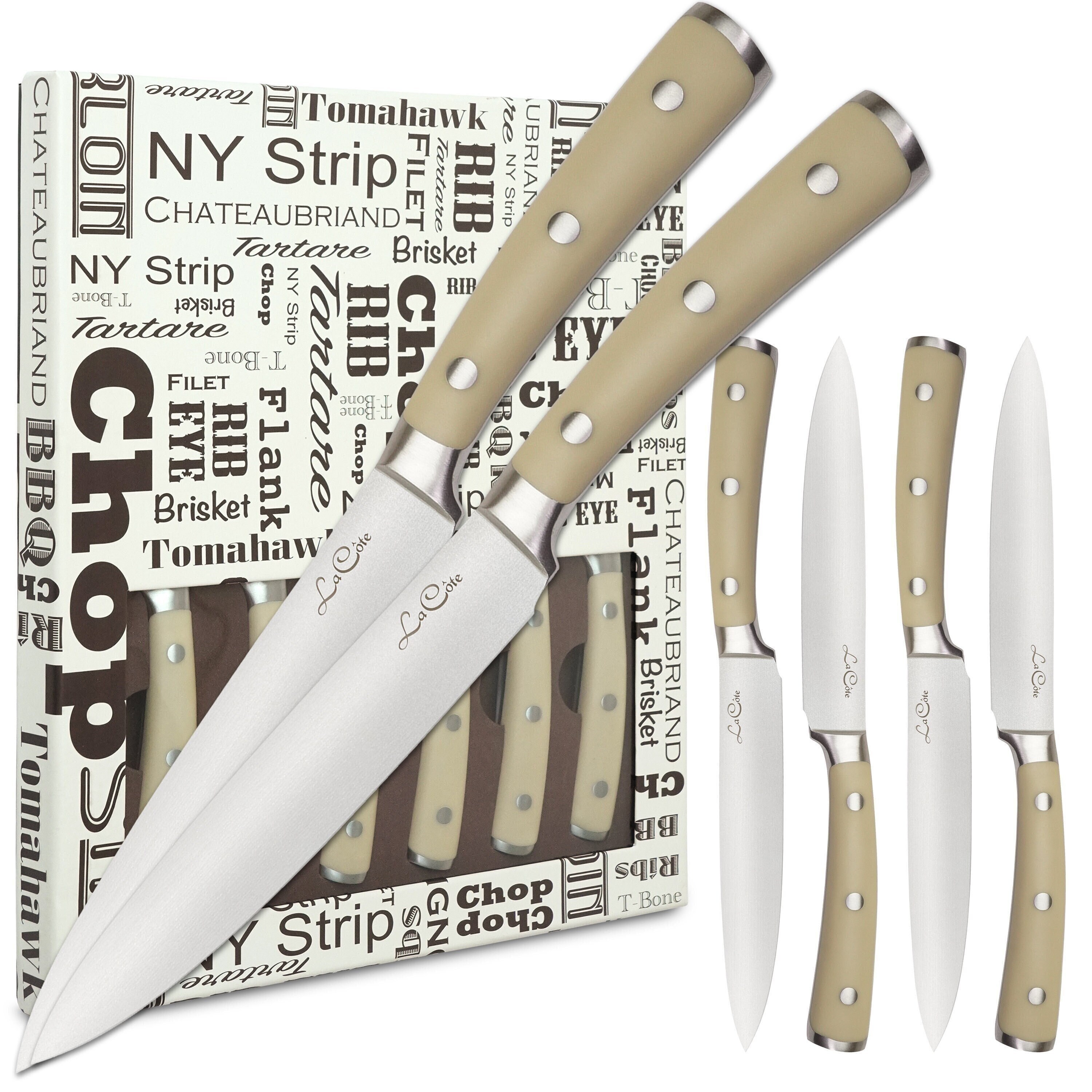 La Cote 6 Piece Ivory Steak Knives Set Japanese Stainless Etsy