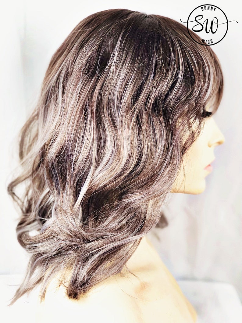 Grey Wig Ash Blonde Wig Soft Lilac Balayage Wig Etsy
