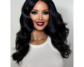 Euphoria - 28 Inch Jet Black Wig Layered Cut Style Straight  display picture 1