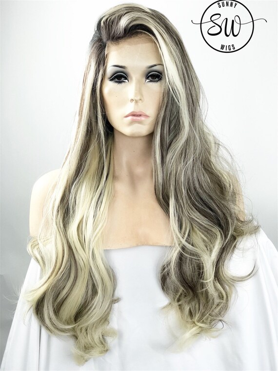 Gorgeous Blonde Balayage Long Hair Lace Frontal Wig Etsy