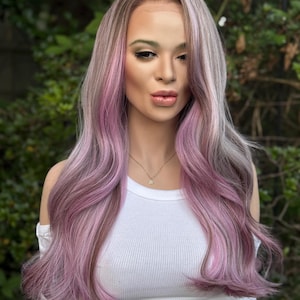 PURPLE REIGN | Human Hair Blend Lace Front Wig | Lilac Ash Purple | Hand-tied Lace Top | Heat Friendly