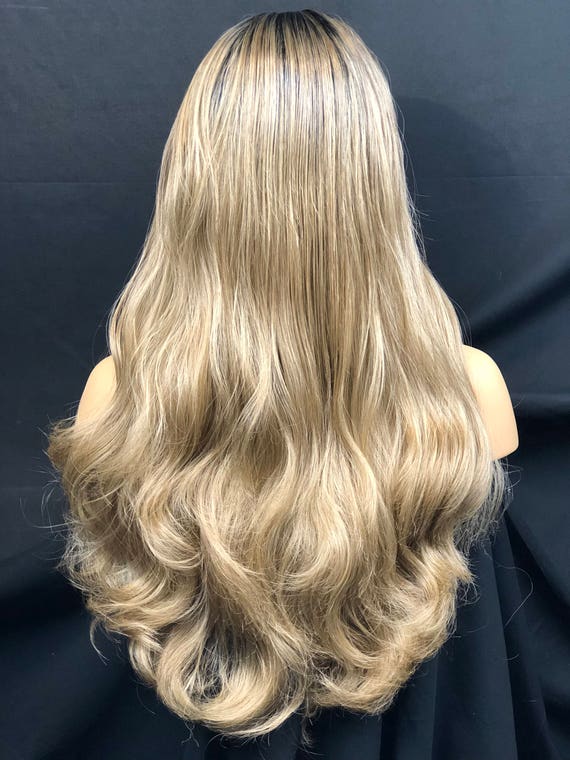 Blonde Ombre Hair Color Balayage Highlights Dark Blonde Hair With Vanilla Highlights Human Hair Blend Lace Front Wig