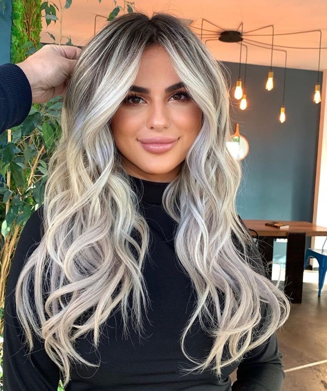 Ash Blonde Smoky Blonde Gray Ombré 150% Density Virgin Human Etsy 日本